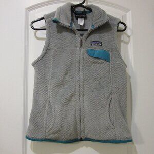 Patagonia Jacket Vest Waffle Weave Gray Blue Fleece Outdoor Winter Women's Small